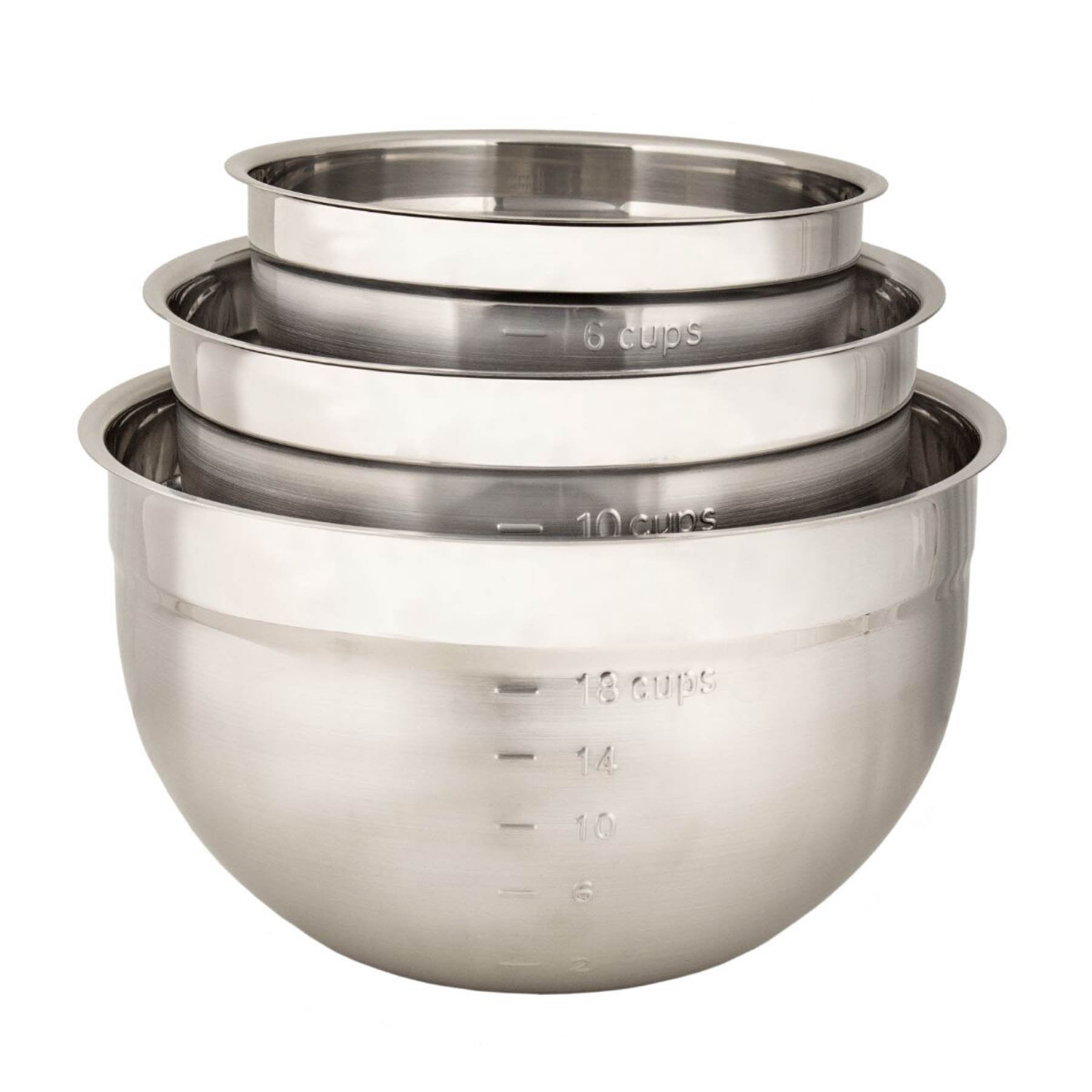 Stainless Steel Mixing Bowls with Handle and Spout, Set of 3 – Chef  Essential